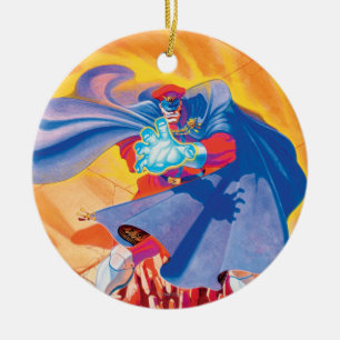 Bison Attack Ceramic Ornament