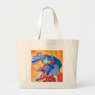 Bison Attack Large Tote Bag