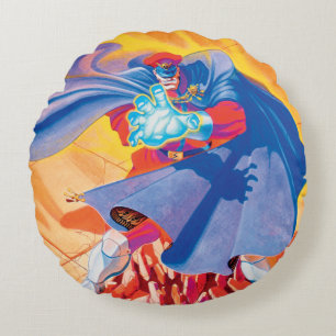 Bison Attack Round Pillow