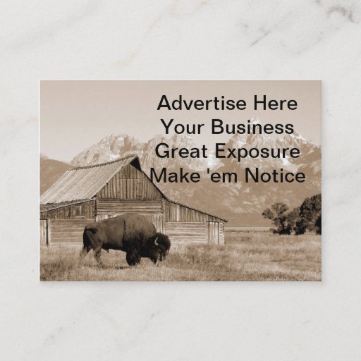 Customizable Bison/Barn Sepia Business Card Templates