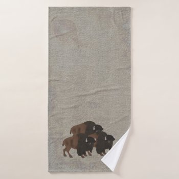 Bison Bath Towel by ellejai at Zazzle