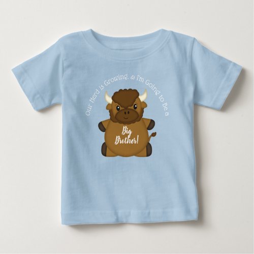 Bison Buffalo Baby Shower Blue Baby T_Shirt