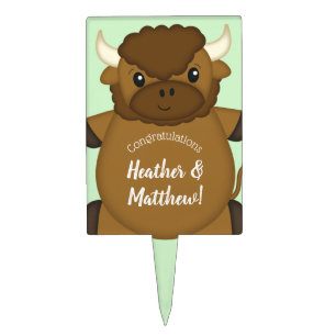 Bison Buffalo Baby Shower Cake Topper