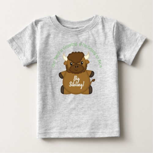 Bison Buffalo Baby Shower Green Baby T_Shirt