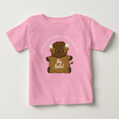 Bison Buffalo Baby Shower Pink Baby T_Shirt