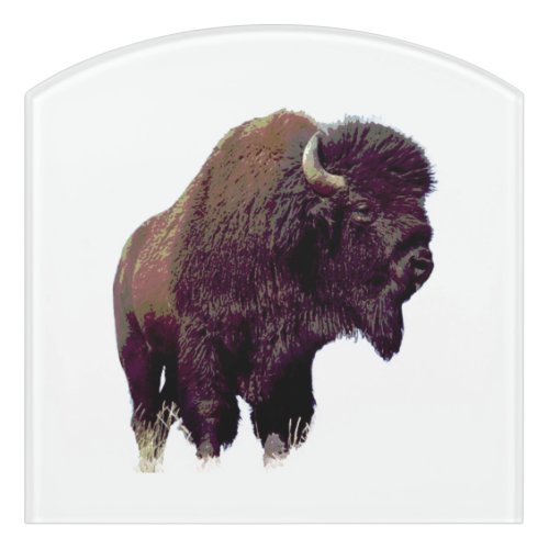 Bison Buffalo  Door Sign