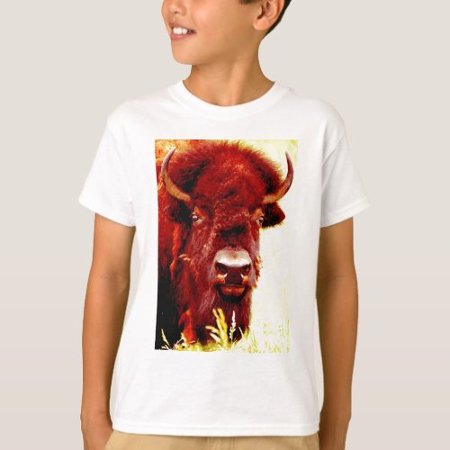 Bison  Buffalo Face T_Shirt