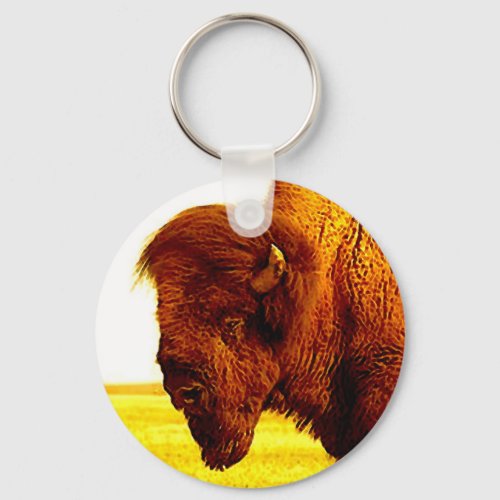Bison  Buffalo Head Keychain