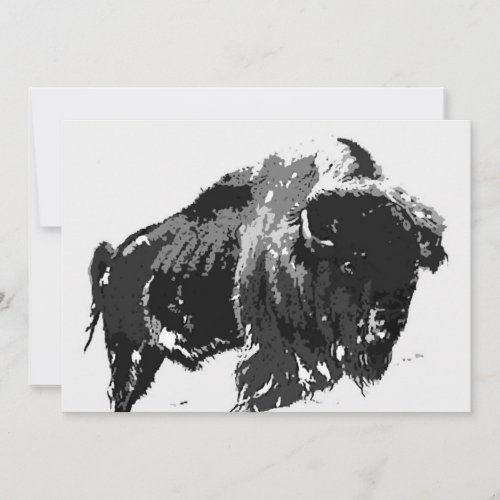Bison  Buffalo Invitation _ Buffaloes Invites
