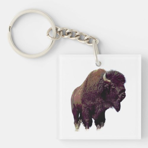 Bison Buffalo  Keychain
