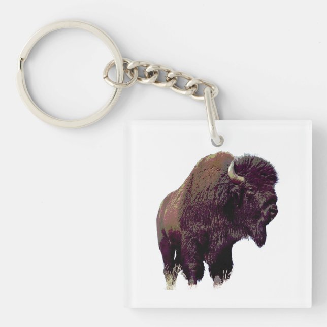 Bison Buffalo  Keychain (Front)