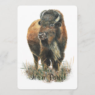 Bison Buffalo Party Invite to Customize