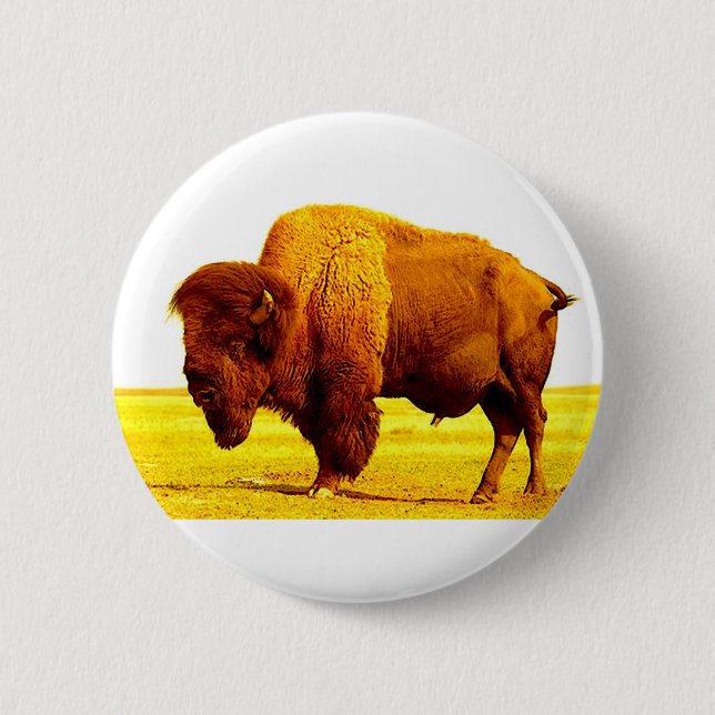 Bison / Buffalo Pinback Button (Front)