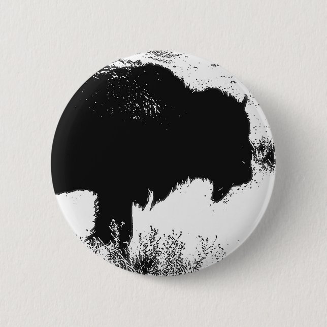 Bison - Buffalo Pinback Button (Front)