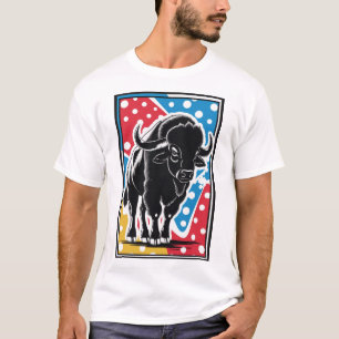 Bison - Buffalo Pop Art Vintage Retro T-Shirt