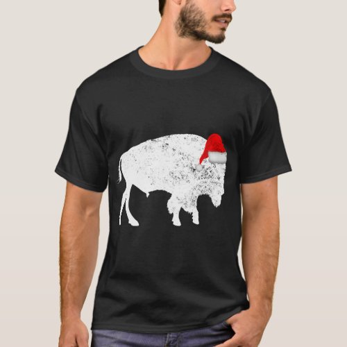 Bison Buffalo Santa Hat _ Christmas Pajama T_Shirt