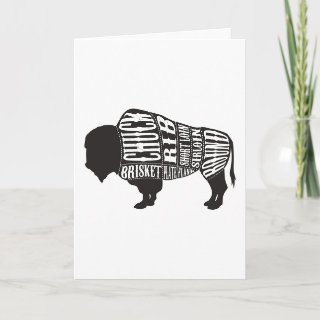 Bison Butcher Cut Pieces Of Meat Card (Front)