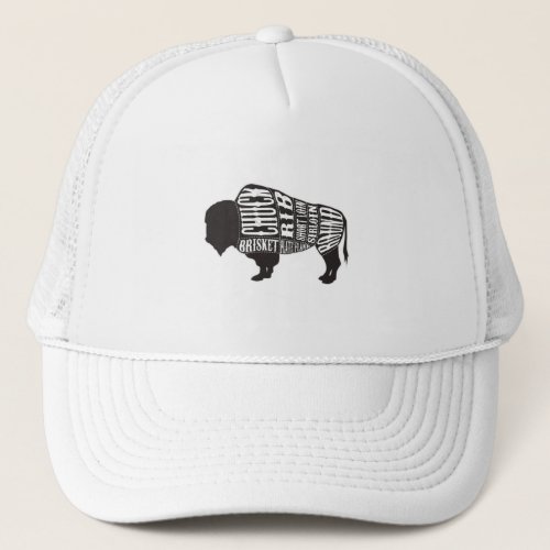 Bison Butcher Cut Pieces Of Meat Trucker Hat