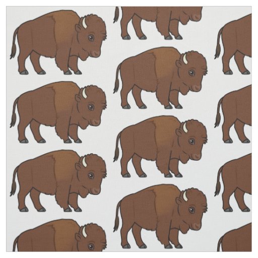 Bison Cartoon Fabric