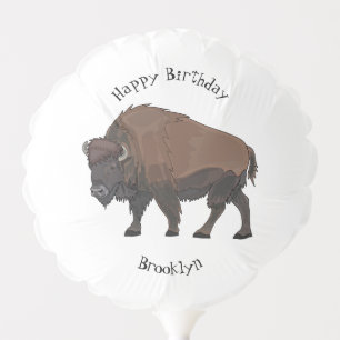 Bison cartoon illustration balloon