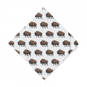 Bison cartoon illustration bandana