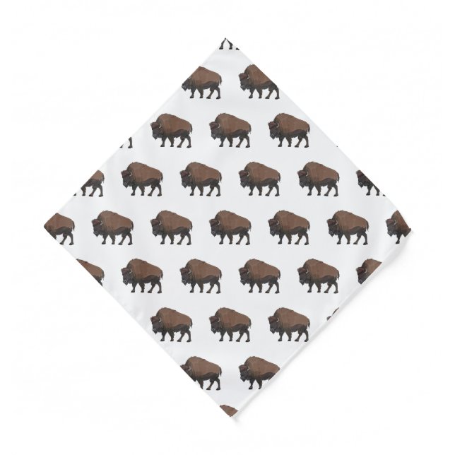 Bison cartoon illustration bandana (Front)