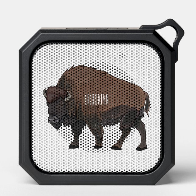 Bison cartoon illustration bluetooth speaker (Front)