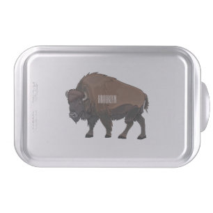 Bison cartoon illustration cake pan