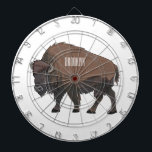 Bison cartoon illustration dart board<br><div class="desc">Bison cartoon illustration</div>