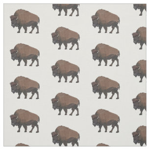 Bison cartoon illustration fabric