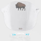 Bison cartoon illustration face shield (Front w/Glasses)