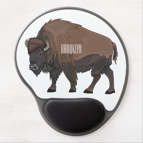 Bison cartoon illustration gel mouse pad