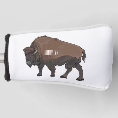 Bison cartoon illustration golf head cover