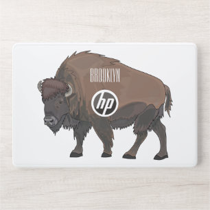 Bison cartoon illustration HP laptop skin