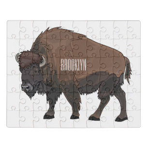 Bison cartoon illustration jigsaw puzzle