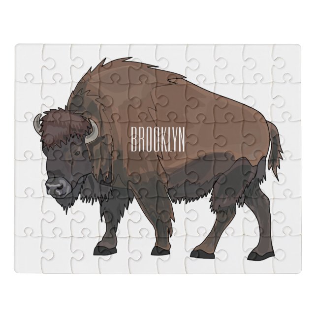 Bison cartoon illustration jigsaw puzzle (Puzzle Horizontal)