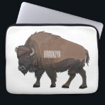 Bison cartoon illustration laptop sleeve<br><div class="desc">Bison cartoon illustration</div>