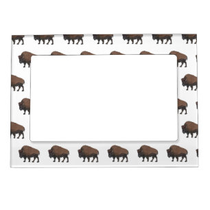 Bison cartoon illustration magnetic frame