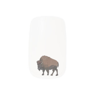 Bison cartoon illustration minx nail art
