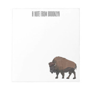 Bison cartoon illustration notepad