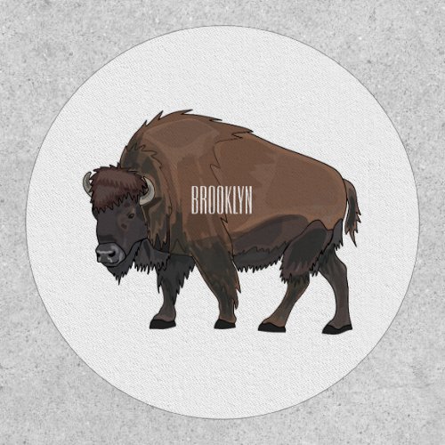 Bison cartoon illustration patch