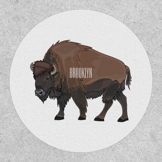 Bison cartoon illustration patch (Front)
