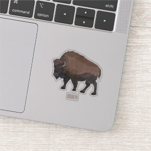 Bison cartoon illustration sticker