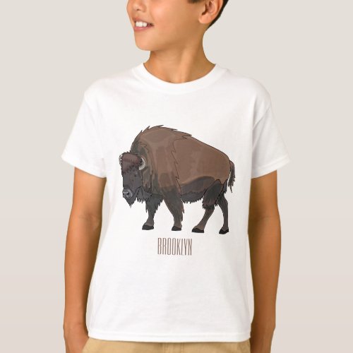 Bison cartoon illustration T_Shirt
