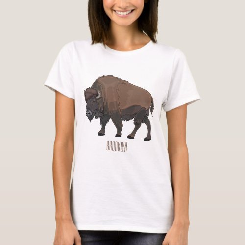 Bison cartoon illustration T_Shirt