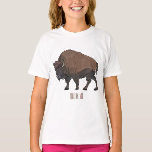Bison cartoon illustration T-Shirt