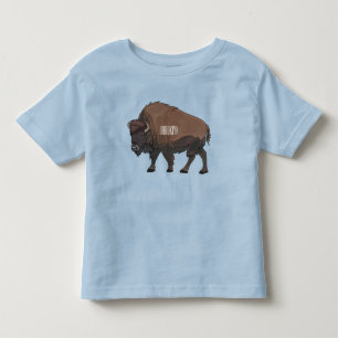 Bison cartoon illustration toddler t-shirt