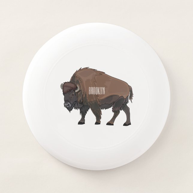 Bison cartoon illustration Wham-O frisbee (Front)
