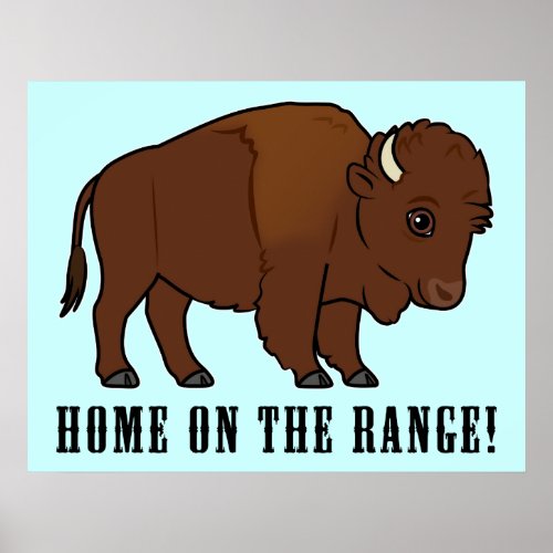Bison Cartoon Poster