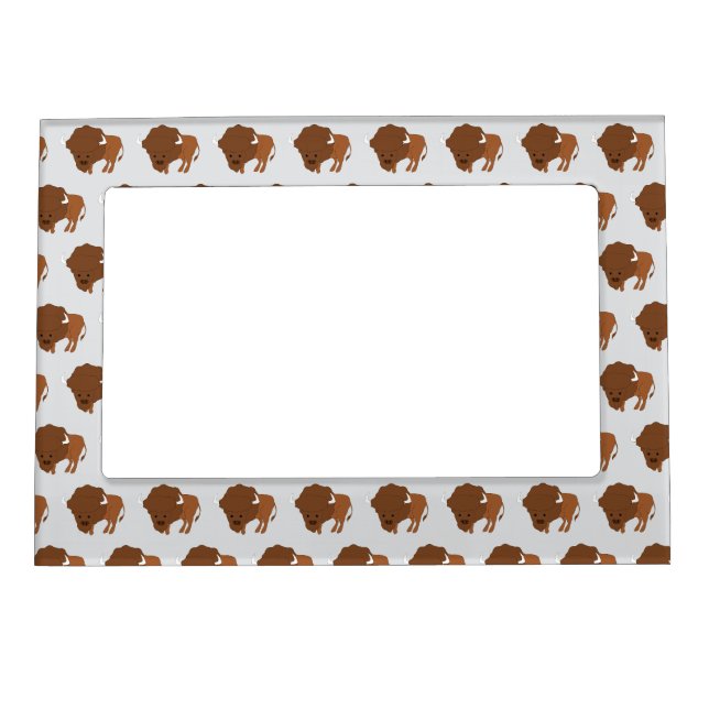 Bison Design Any Colour Background Magnetic Frame (Front)